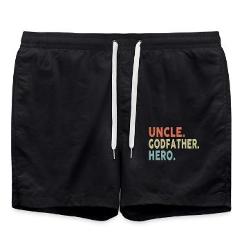 Oncle Parrain Héros - Short de bain - noir - Devant - AI Model Male 185 light (185cm)