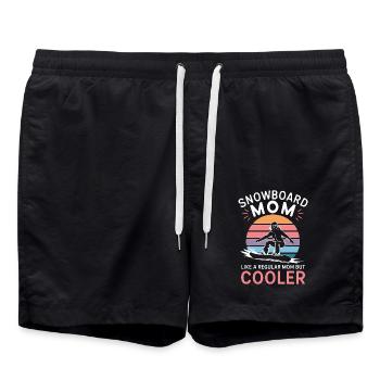 Snowboarderin Spruch Mama Snowboarding Geschenk - Badeshorts - Schwarz - Vorne - AI Model Male 185 light (185cm)