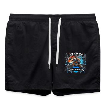 Wo ich bin bleibts trocken - Badeshorts - Schwarz - Vorne - AI Model Male 185 light (185cm)