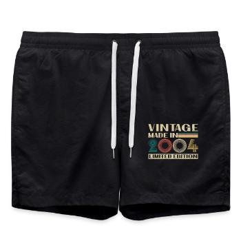 2004 Vintage Retro Geburtstagsgeschenk - Badeshorts - Schwarz - Vorne - AI Model Male 185 light (185cm)