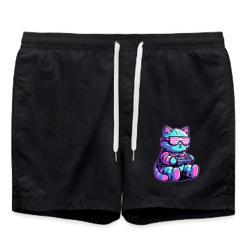 Chat Cool Gamer - Short de bain - noir - Devant - AI Model Male 185 light (185cm)