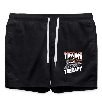 Si vous n’aimez pas les trains, vous avez besoin d’une thérapie - Short de bain - noir - Devant - AI Model Male 185 light (185cm)