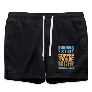 Running Is Like Coffee Marathon Runner - Badeshorts - Schwarz - Vorne - AI Model Male 185 light (185cm)