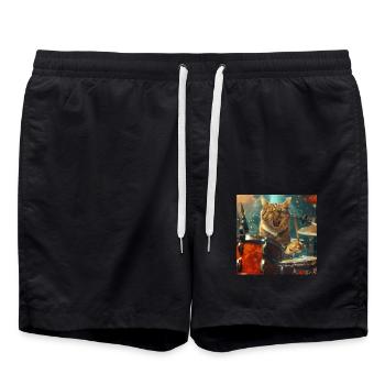 Cat - Swim Trunks - black - Front - AI Model Male 185 light (185cm)