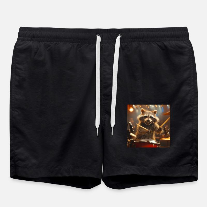 Waschbär - Badeshorts - Schwarz