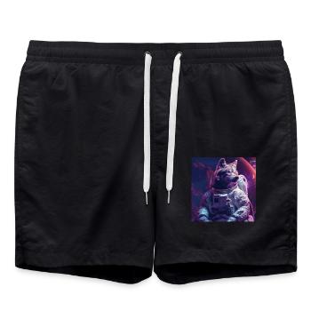 Wolf - Swim Trunks - black - Front - AI Model Male 185 light (185cm)