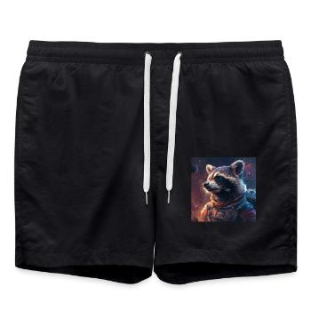 Raccoon - Swim Trunks - black - Front - AI Model Male 185 light (185cm)
