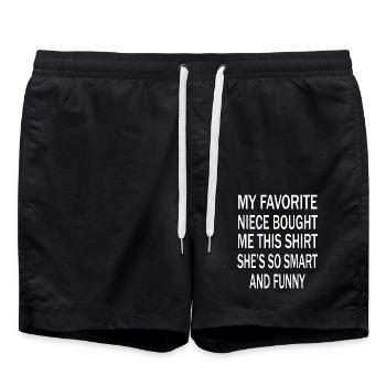 My Favorite Niece Bought Me This Funny Uncle - Swim Trunks - black - Front - AI Model Male 185 light (185cm)