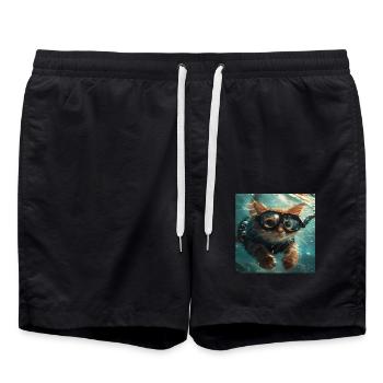 Katze - Badeshorts - Schwarz - Vorne - AI Model Male 185 light (185cm)