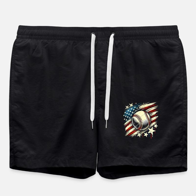 Baseball USA Conception grunge - Short de bain - noir