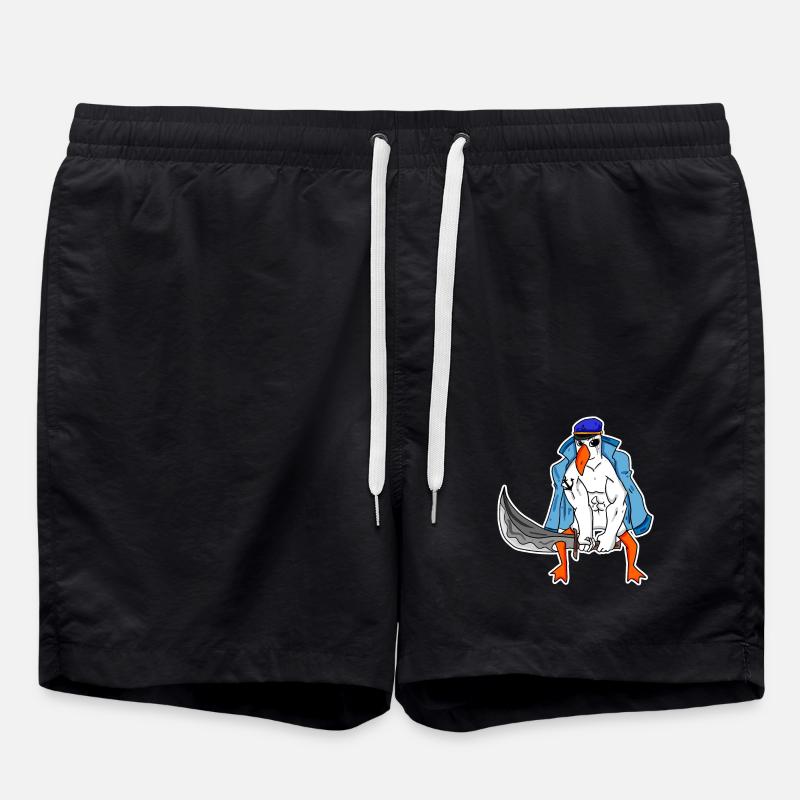 Seagull Muscles - Swim Trunks - black