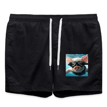 Pig - Swim Trunks - black - Front - AI Model Male 185 light (185cm)