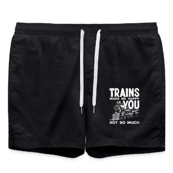 Les trains me rendent heureux, pas tant que vous - Short de bain - noir - Devant - AI Model Male 185 light (185cm)