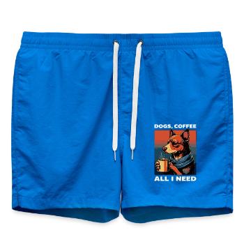 Lustiges Hund Kunst Hundebesitzer Hunde Kaffee - Badeshorts - Cobalt blue - Vorne