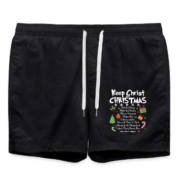 Christmas Keep Christ In Christmas - Swim Trunks - black - Front - AI Model Male 185 light (185cm)