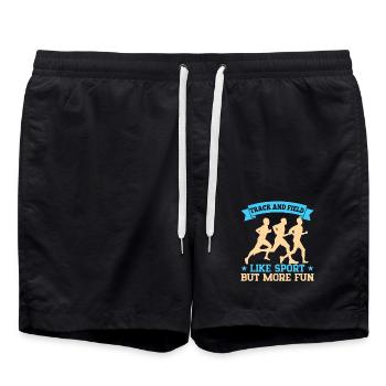Running Track And Field Like Sport But More Fun - Swim Trunks - black - Front - AI Model Male 185 light (185cm)