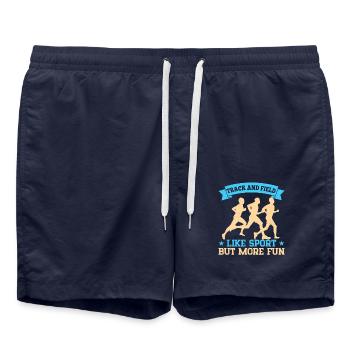 Running Track And Field Like Sport But More Fun - Swim Trunks - french navy - Front - AI Model Male 185 light (185cm)