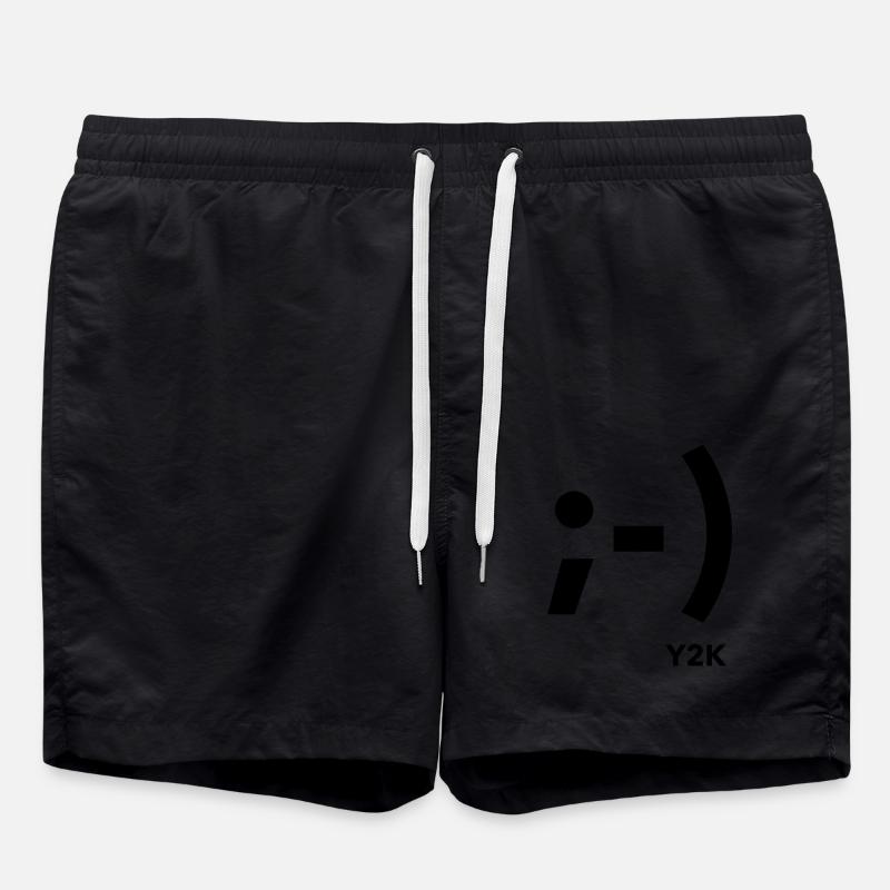 Clin d’œil Sourire Y2k Noir - Short de bain - noir