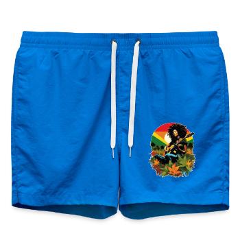 Rastafarian guitarist in reggae style - Swim Trunks - cobalt blue - Front