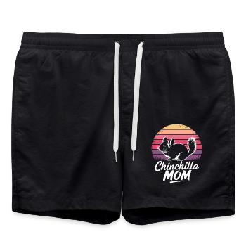 Chinchilla disant maman drôle Chinchilla cadeau - Short de bain - noir - Devant - AI Model Male 185 light (185cm)