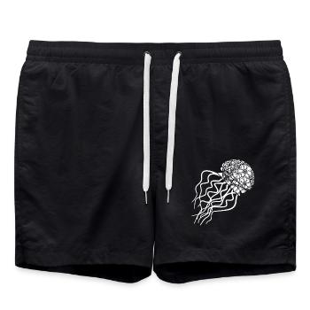 Jellyfish Jellyfish Floral Pattern - Swim Trunks - black - Front - AI Model Male 185 light (185cm)