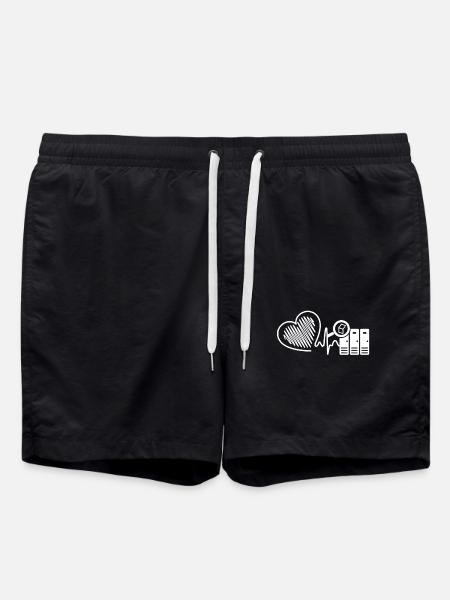 Librarian Librarian Heartbeat - Swim Trunks - black