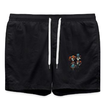 Style victorien squelette couple jour des morts - Short de bain - noir - Devant - AI Model Male 185 light (185cm)