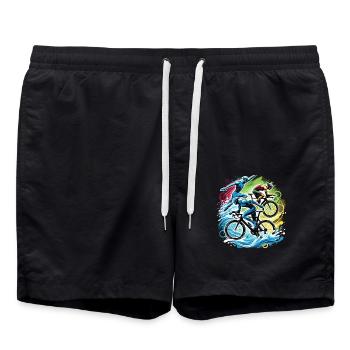 Le triathlon est mon sport - Short de bain - noir - Devant - AI Model Male 185 light (185cm)