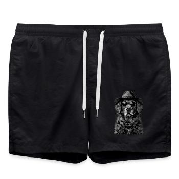Hund - Badeshorts - Schwarz - Vorne - AI Model Male 185 light (185cm)