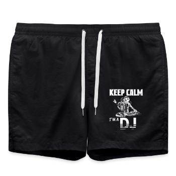 Keep Calm I'm A DJ Funny Deejay Disc Jockey Slogan - Swim Trunks - black - Front - AI Model Male 185 light (185cm)