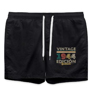 Vinatge 1944 Geburtstagsgeschenk - Badeshorts - Schwarz - Vorne - AI Model Male 185 light (185cm)