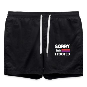 Entschuldigung Ich Habe Gepupst - Badeshorts - Schwarz - Vorne - AI Model Male 185 light (185cm)