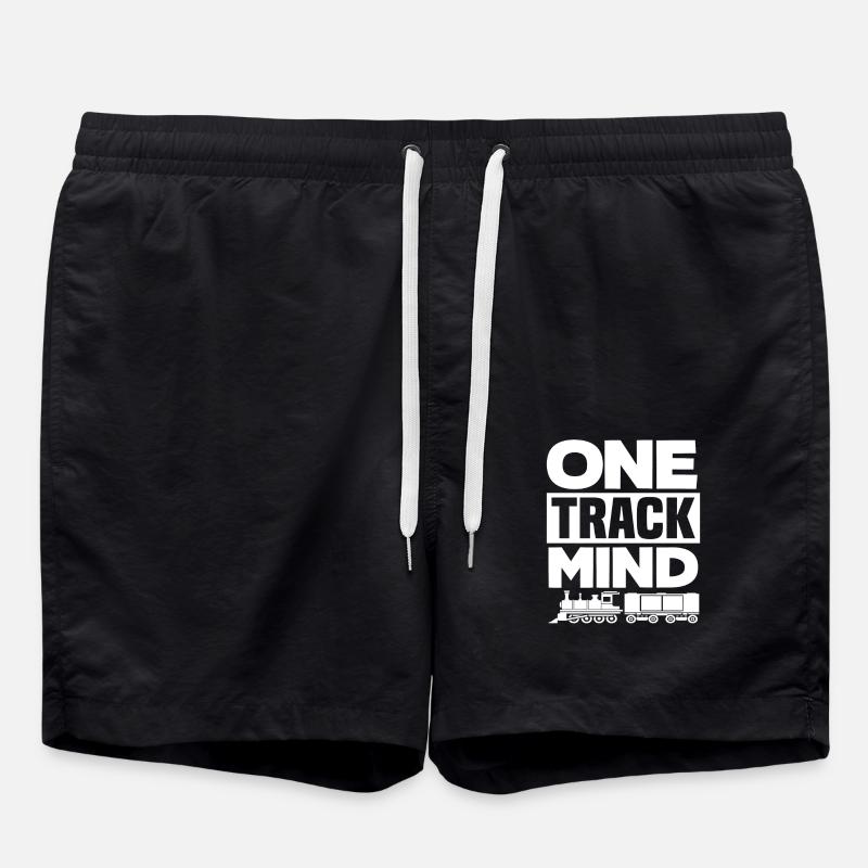 Single-track idea: railway, train - Swim Trunks - black