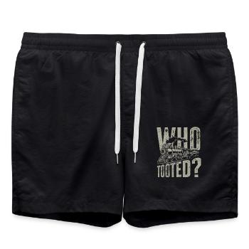 Qui a claironné un drôle de train en disant - Short de bain - noir - Devant - AI Model Male 185 light (185cm)