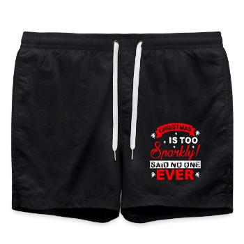Christmas Is Too Sparkly Said No One Ever - Swim Trunks - black - Front - AI Model Male 185 light (185cm)