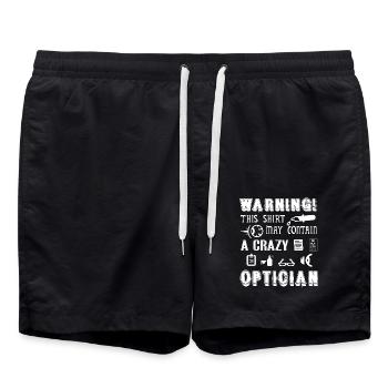 Optician Optician Warning - Swim Trunks - black - Front - AI Model Male 185 light (185cm)
