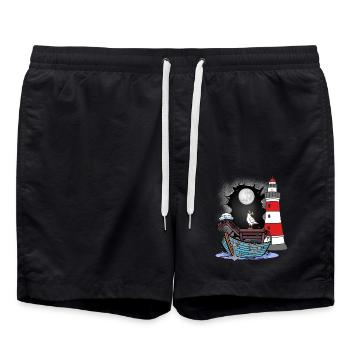 Maritime Seahorse Adventure Sailor Travel Boat - Short de bain - noir - Devant - AI Model Male 185 light (185cm)