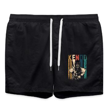 Kendo vintage rétro - Short de bain - noir - Devant - AI Model Male 185 light (185cm)