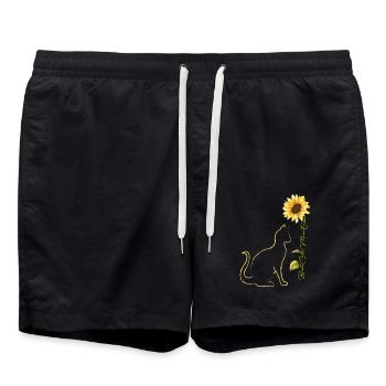 Best Cat Mom Ever Sunflower Mother's Day Cat Lover - Short de bain - noir - Devant - AI Model Male 185 light (185cm)
