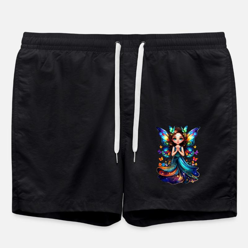 Bezaubernder Schmetterling Fee - Badeshorts - Schwarz