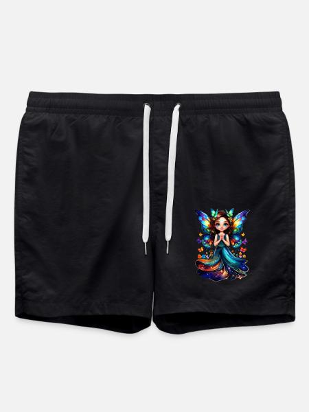 Charming butterfly fairy - Swim Trunks - black
