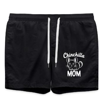 Chinchilla Spruch Mom Lustiges Chinchilla Geschenk - Badeshorts - Schwarz - Vorne - AI Model Male 185 light (185cm)