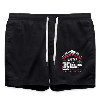 Christmas Keep Calm I'm The Chef - Swim Trunks - black - Front - AI Model Male 185 light (185cm)