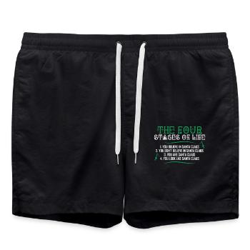 Christmas The Four Stages Of Life - Swim Trunks - black - Front - AI Model Male 185 light (185cm)