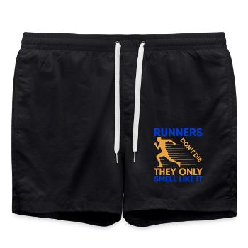 Running Don ́t Die They Only Smell Like It Marathon - Swim Trunks - black - Front - AI Model Male 185 light (185cm)