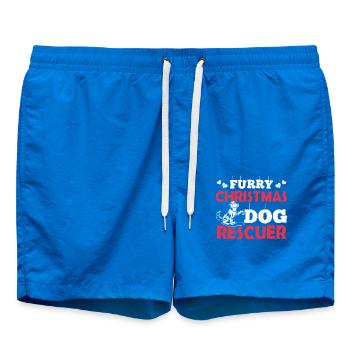Christmas Furry Dog Rescuer Christmas - Swim Trunks - cobalt blue - Front
