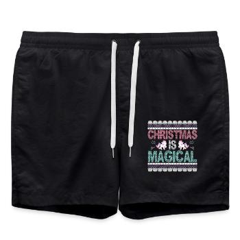 Funny Christmas Is Magical - Swim Trunks - black - Front - AI Model Male 185 light (185cm)