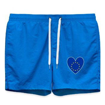 EU Flag Heart Europe European Union Euro - Swim Trunks - cobalt blue - Front