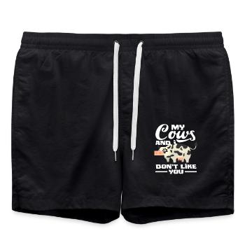 My cow and I don't like you - Swim Trunks - black - Front - AI Model Male 185 light (185cm)