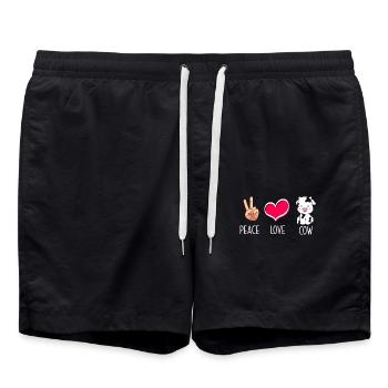 Paix amour vache illustration - Short de bain - noir - Devant - AI Model Male 185 light (185cm)